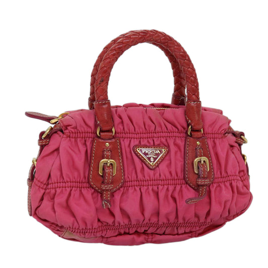 PRADA Hand Bag Nylon Pink  75053