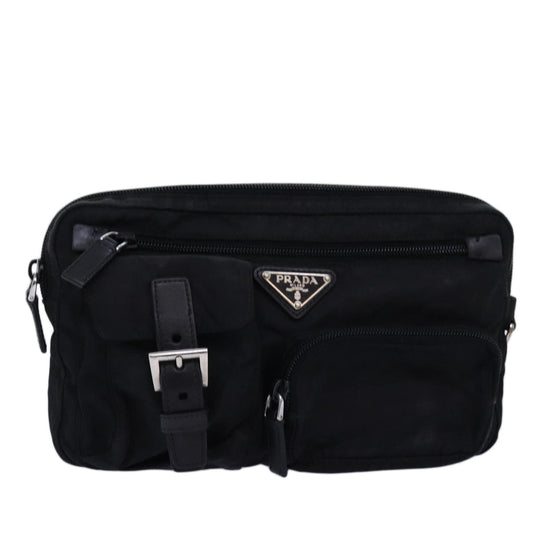 PRADA Pouch Nylon Black  75139