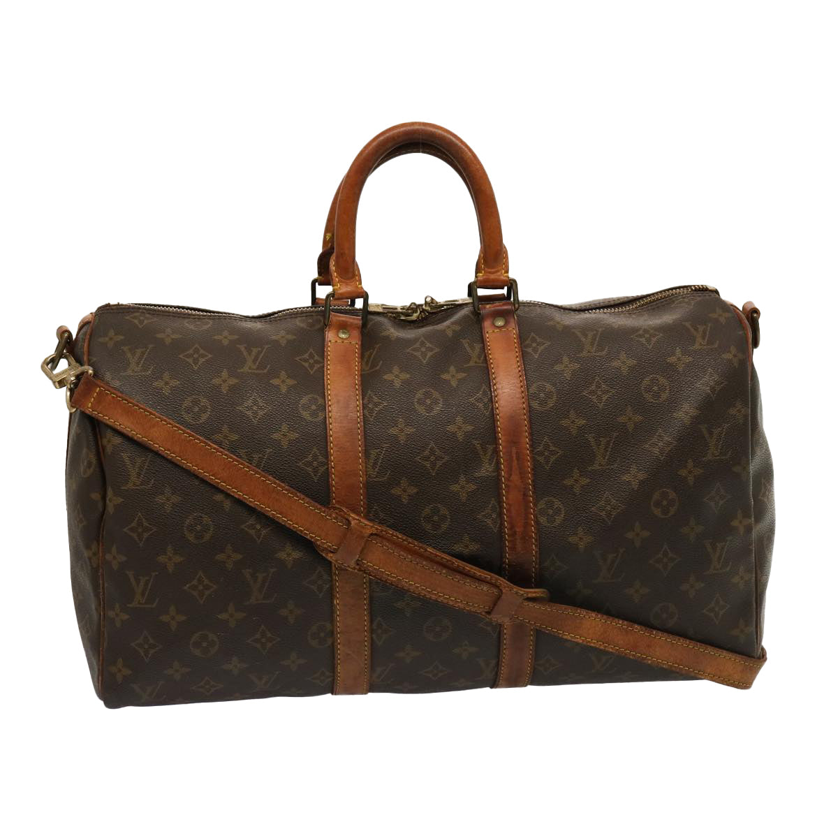 LOUIS VUITTON Monogram Keepall Bandouliere 45 Boston Bag M41418 LV 75202