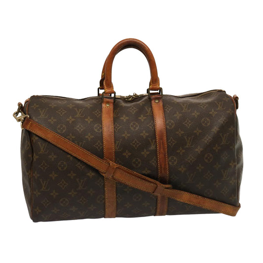 LOUIS VUITTON Monogram Keepall Bandouliere 45 Boston Bag M41418 LV 75202