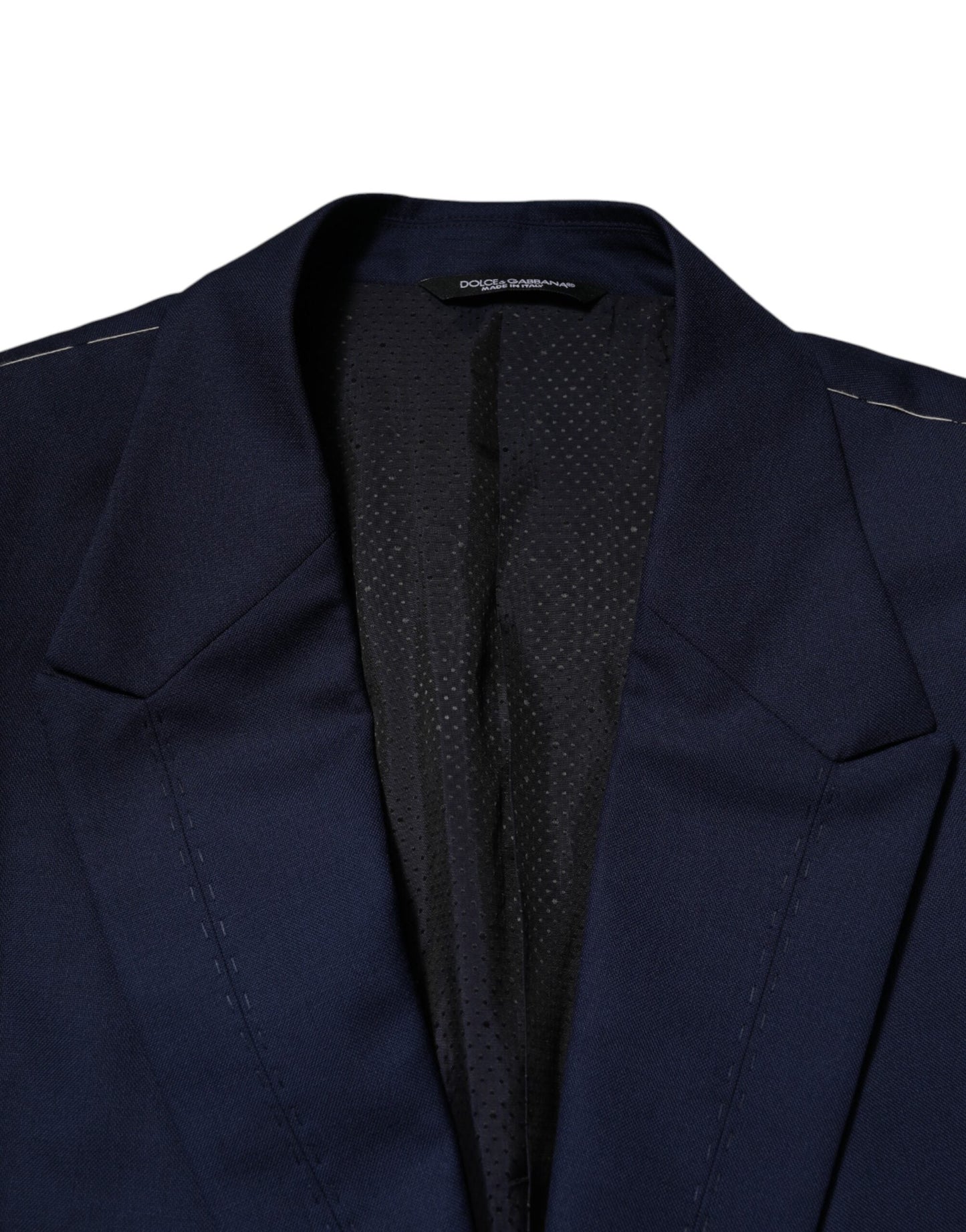 Dolce & Gabbana Blue Wool Single Breasted Suit Coat Men's Blazer