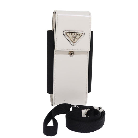 PRADA Cell Phone Case Patent leather White  75214
