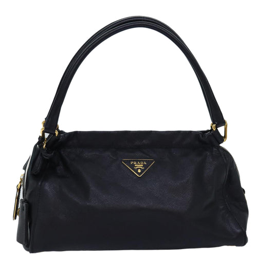 PRADA Shoulder Bag Safiano leather Black  75217