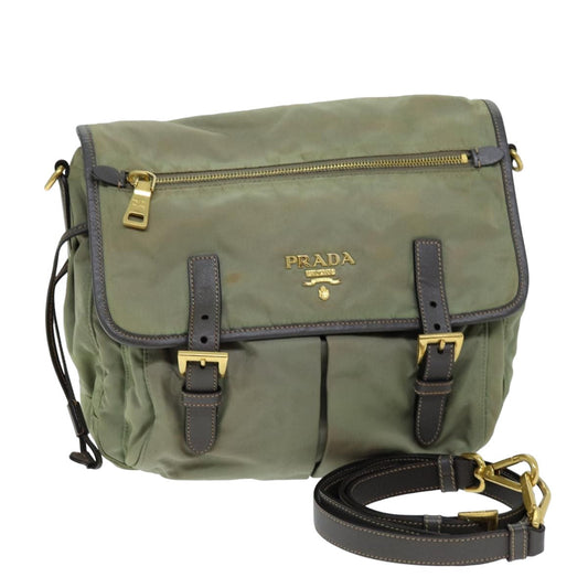 PRADA Shoulder Bag Nylon Khaki  75220