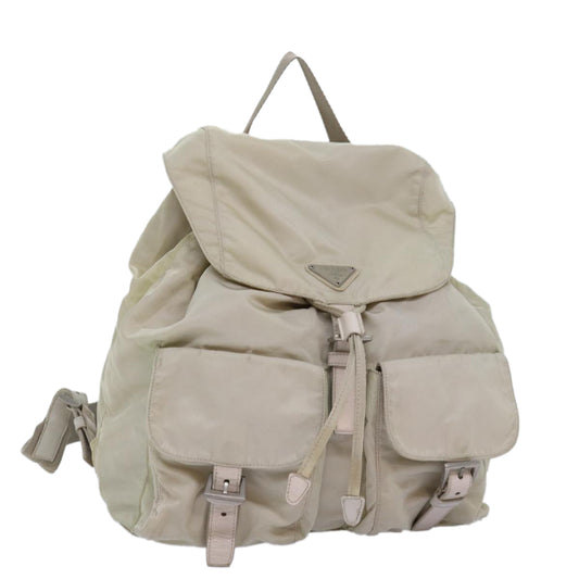PRADA Backpack Nylon Cream  75231