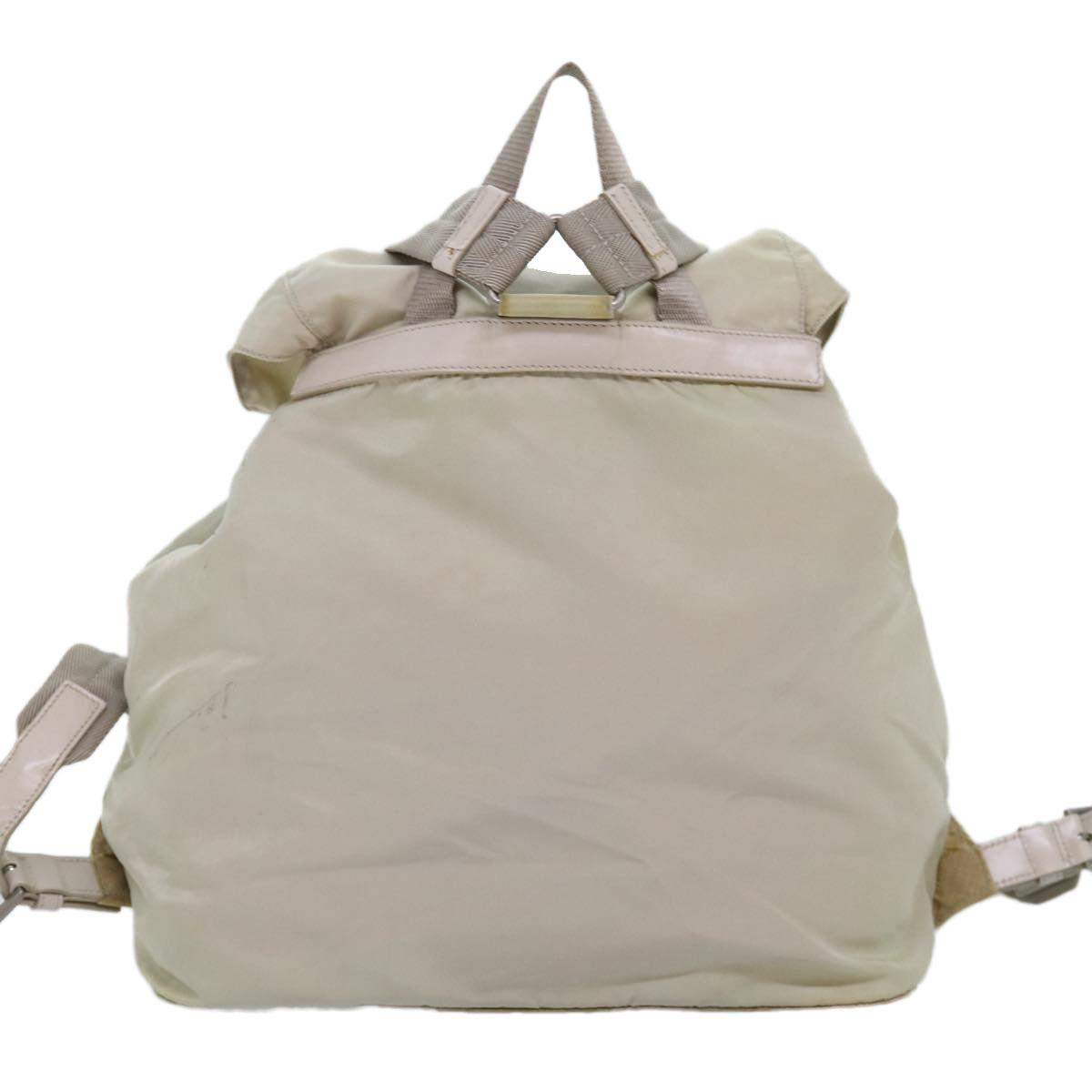 PRADA Backpack Nylon Cream  75231