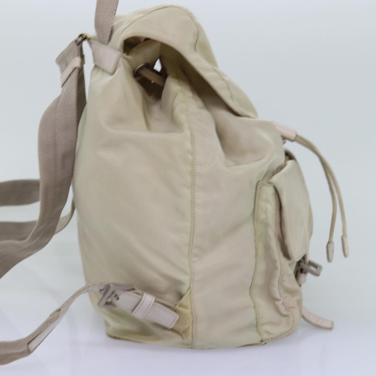 PRADA Backpack Nylon Cream  75231