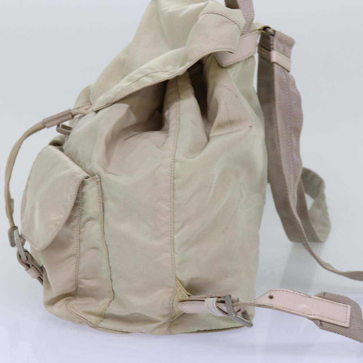 PRADA Backpack Nylon Cream  75231