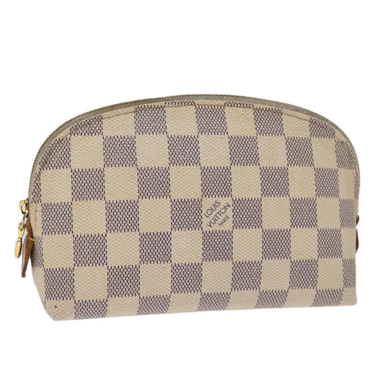 LOUIS VUITTON Damier Azur Pochette Cosmetic PM Pouch N60024 LV 75259