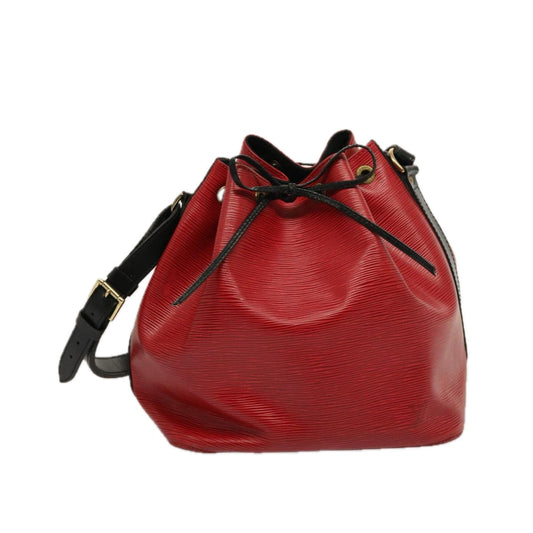 LOUIS VUITTON Epi Petit Noe Shoulder Bag Bicolor Black Red M44172 LV 75268