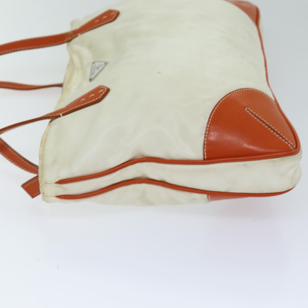 PRADA Tote Bag Nylon Beige Orange  75334