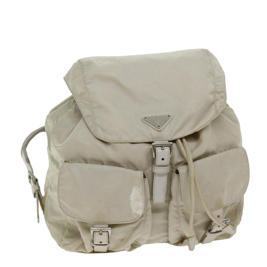 PRADA Backpack Nylon Cream  75340
