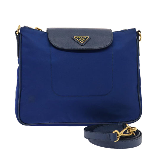 PRADA Shoulder Bag Nylon Blue  75359