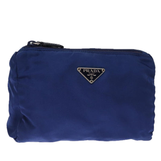 PRADA Pouch Nylon Blue  75360