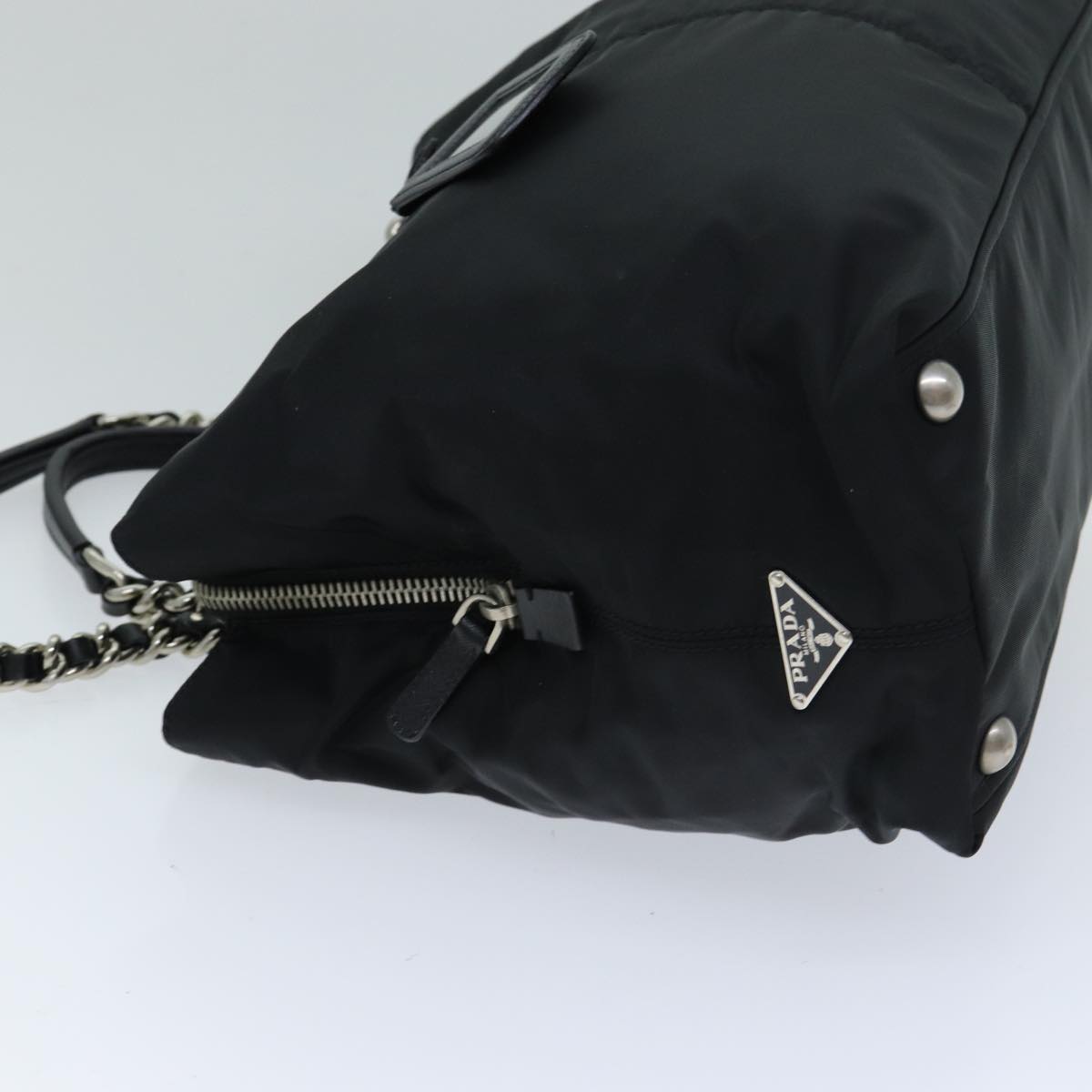 PRADA Tote Bag Nylon Black  75367