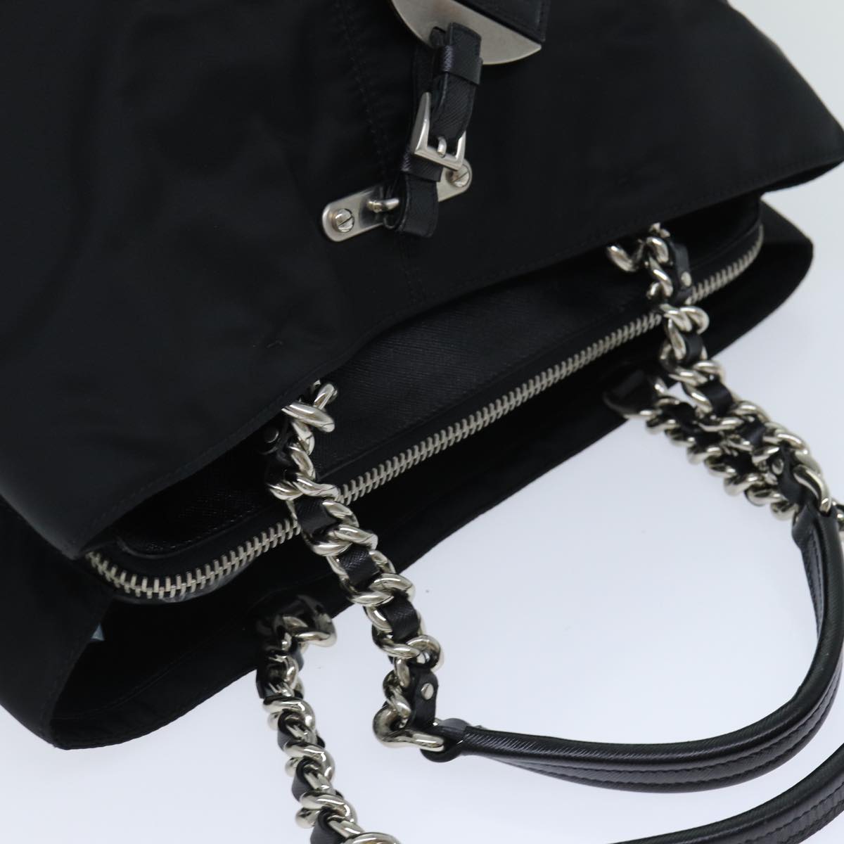 PRADA Tote Bag Nylon Black  75367