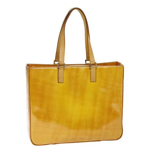 LOUIS VUITTON Monogram Vernis Columbus Tote Bag Yellow M91047 LV 75400
