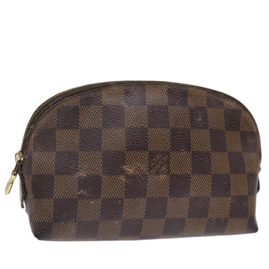 LOUIS VUITTON Damier Ebene Pochette Cosmetic PM Pouch N47516 LV 75409