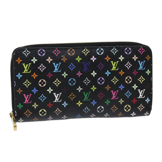 LOUIS VUITTON Monogram Multicolor Zippy Wallet Black M60243 LV 75413