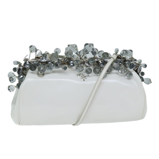 PRADA Shoulder Bag Patent leather White  75425
