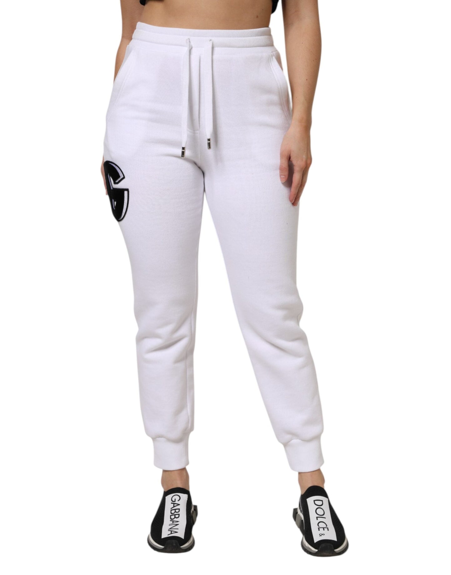 Dolce & Gabbana White Cotton Stretch Jogger SweatWomen's Women's Pants ()