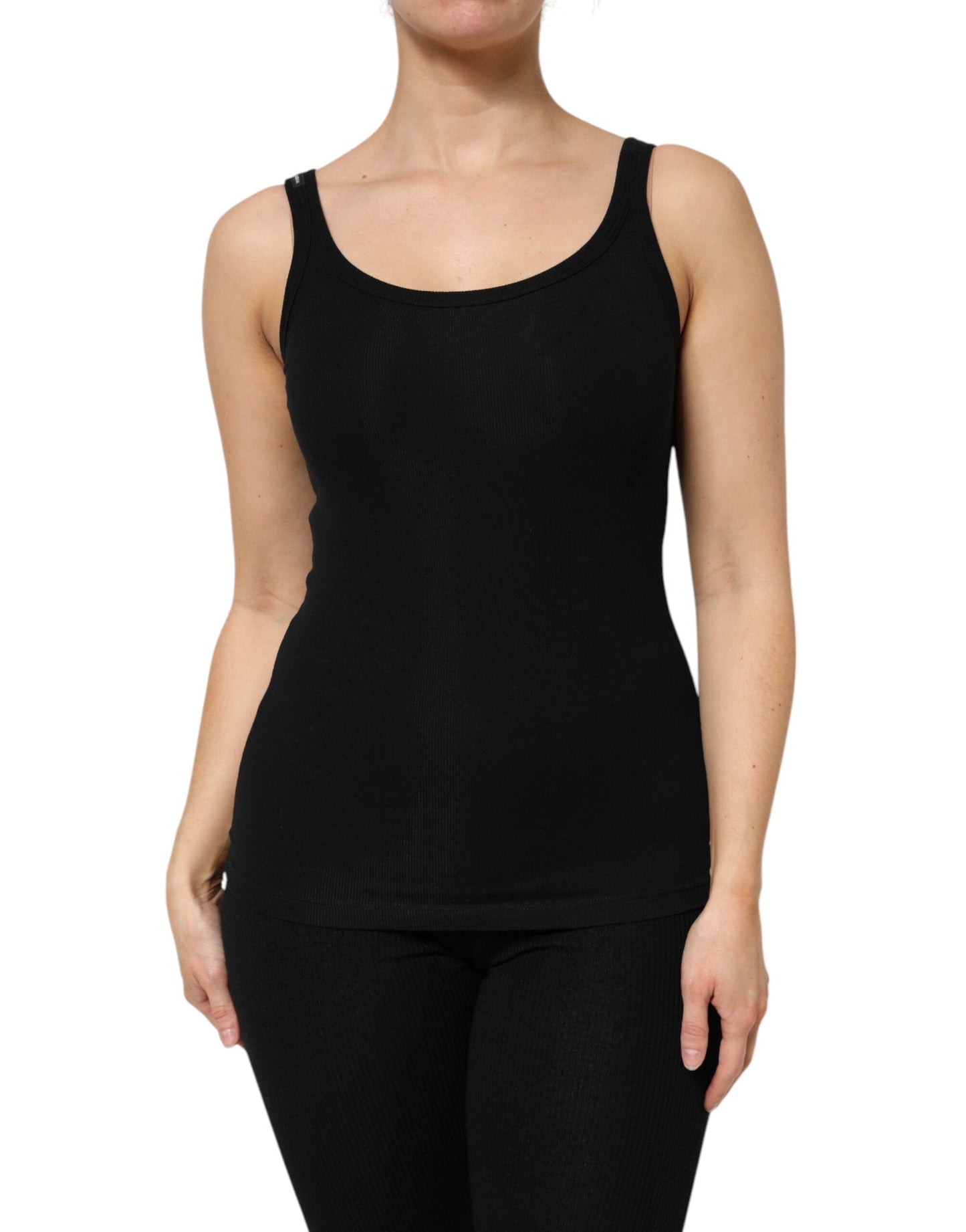 Dolce & Gabbana Black Cotton Stretch Sleeveless Women Tank Women's Top ()