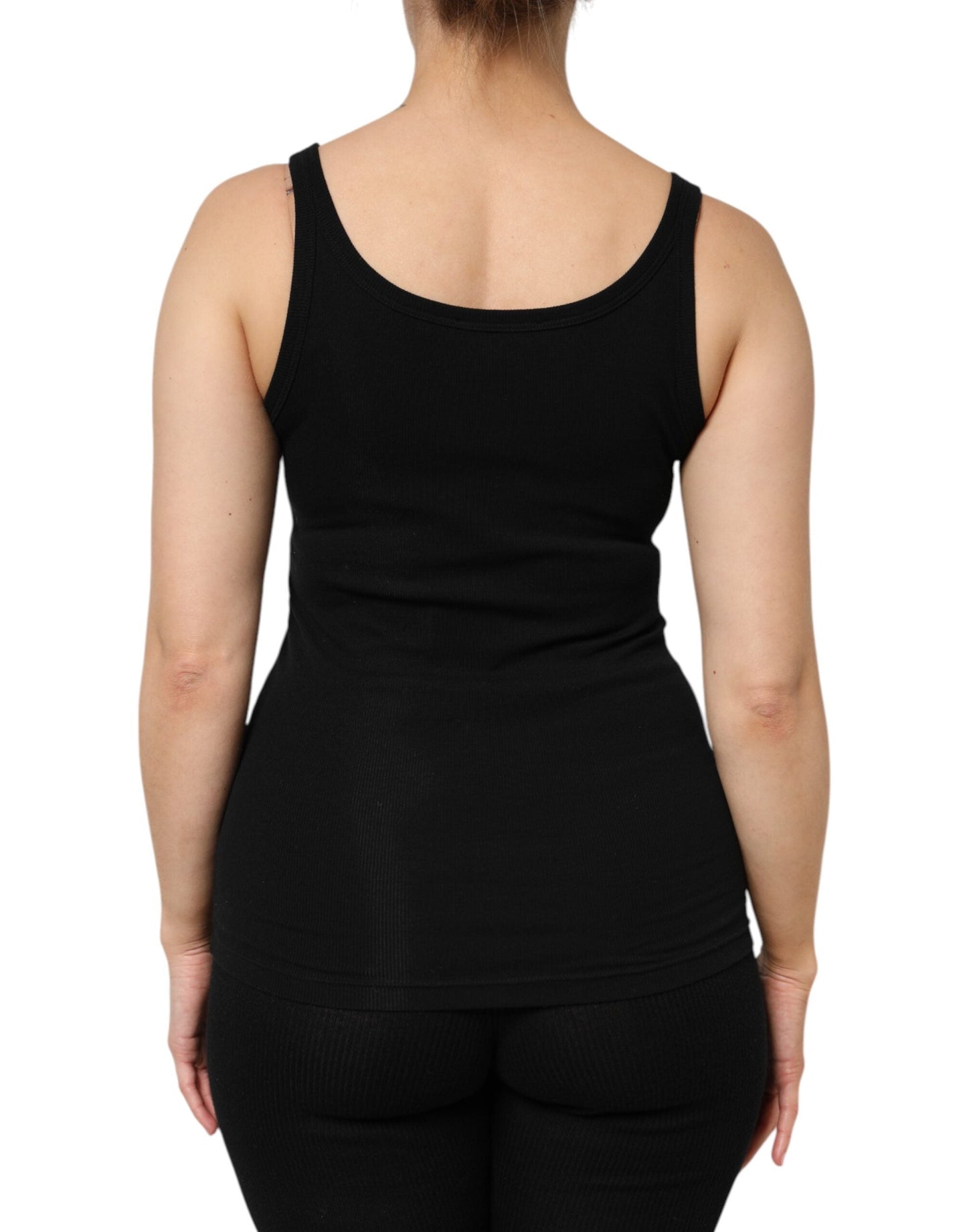 Dolce & Gabbana Black Cotton Stretch Sleeveless Women Tank Women's Top ()