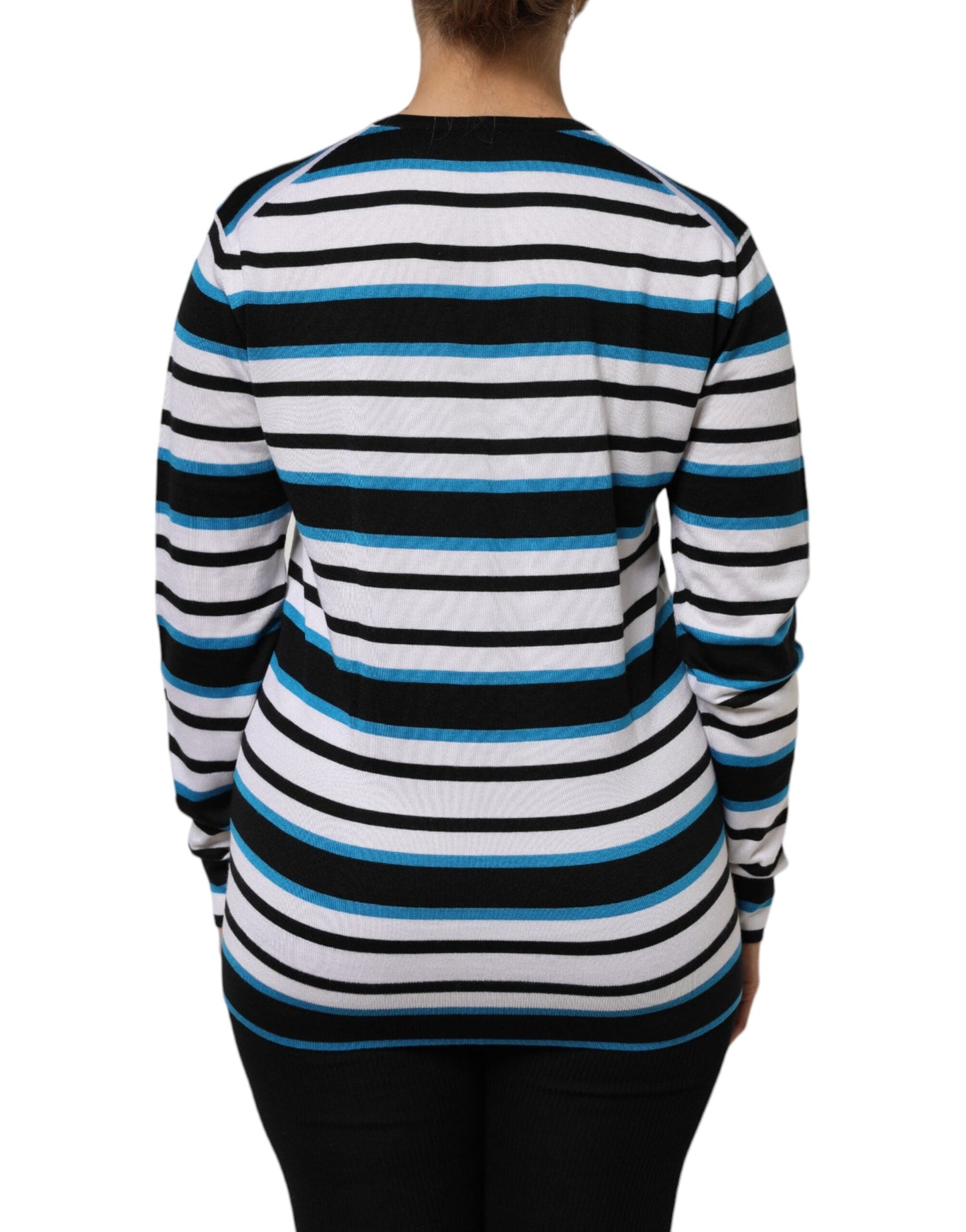 Dolce & Gabbana Multicolor Stripes Long Sleeves V-neck Women's Top
