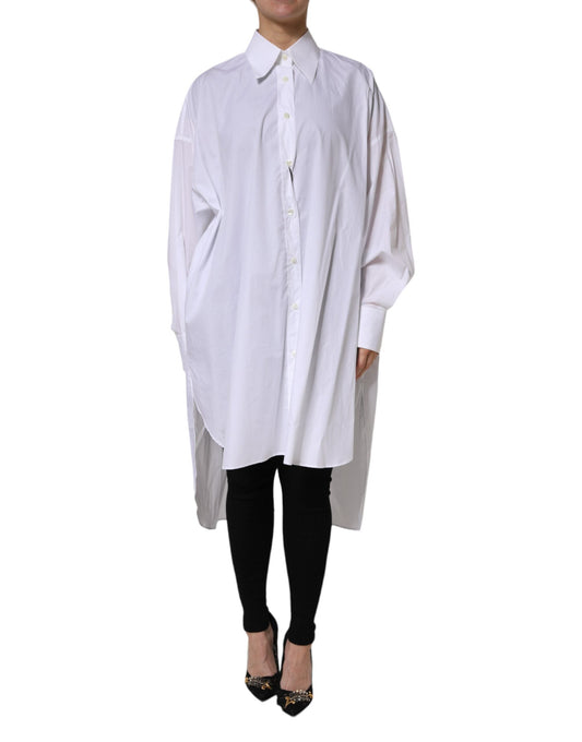 Dolce & Gabbana White Cotton Collared Shirt Long Sleeve Women's Top ()