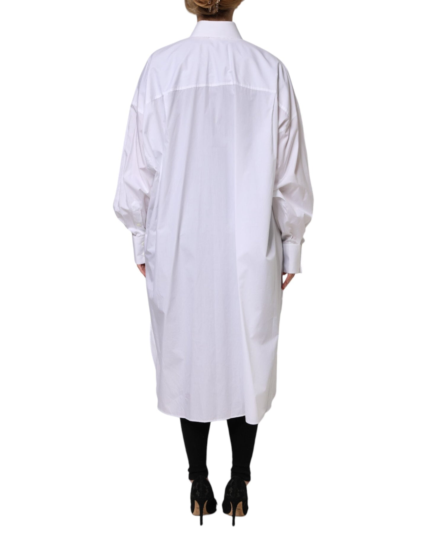 Dolce & Gabbana White Cotton Collared Shirt Long Sleeve Women's Top ()