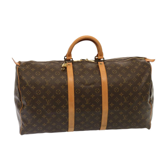 LOUIS VUITTON Monogram Keepall 55 Boston Bag M41424 LV 75490