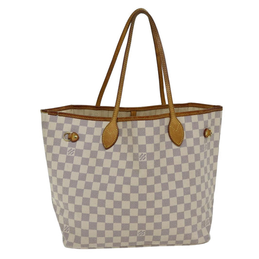 LOUIS VUITTON Damier Azur Neverfull MM Tote Bag N41605 LV 75496