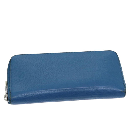 LOUIS VUITTON Suhari Zippy Wallet Long Wallet Leather Blue LV 75512