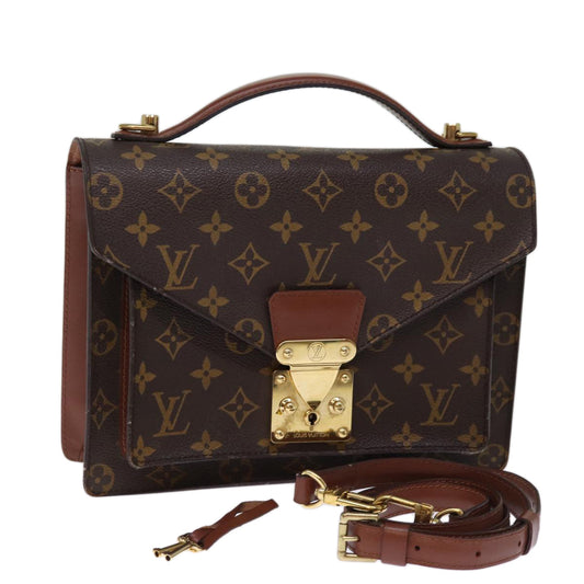 LOUIS VUITTON Monogram Monceau 28 Hand Bag 2way M51185 LV 75522