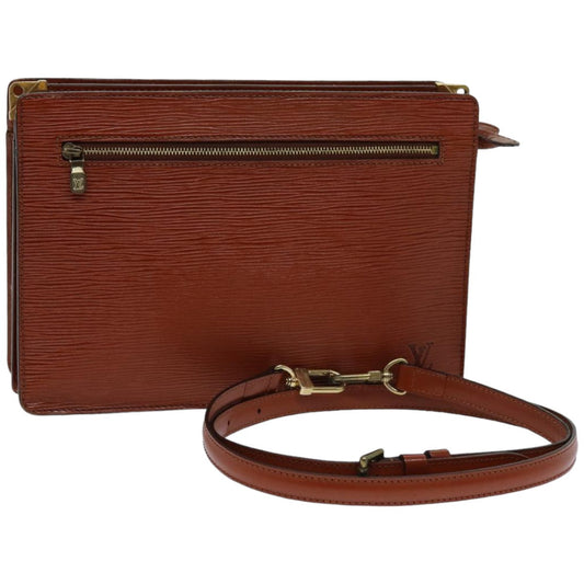 LOUIS VUITTON Epi Angian Clutch Bag Brown M52113 LV 75528