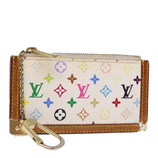 LOUIS VUITTON Monogram Multicolor Pochette Cles Purse White M92655 75531