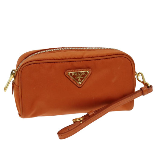 PRADA Pouch Nylon Orange  75571