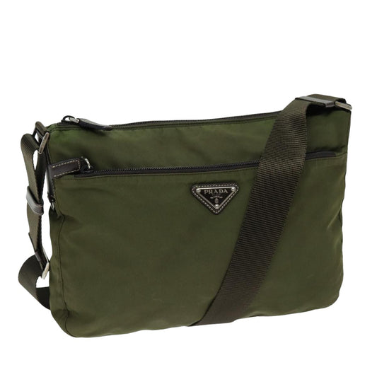 PRADA Shoulder Bag Nylon Khaki  75576