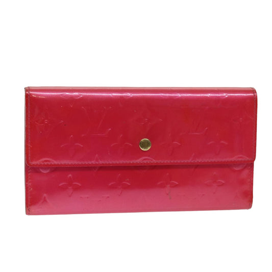 LOUIS VUITTON Vernis Porte Tresol International Wallet Pink M91246 LV 75577