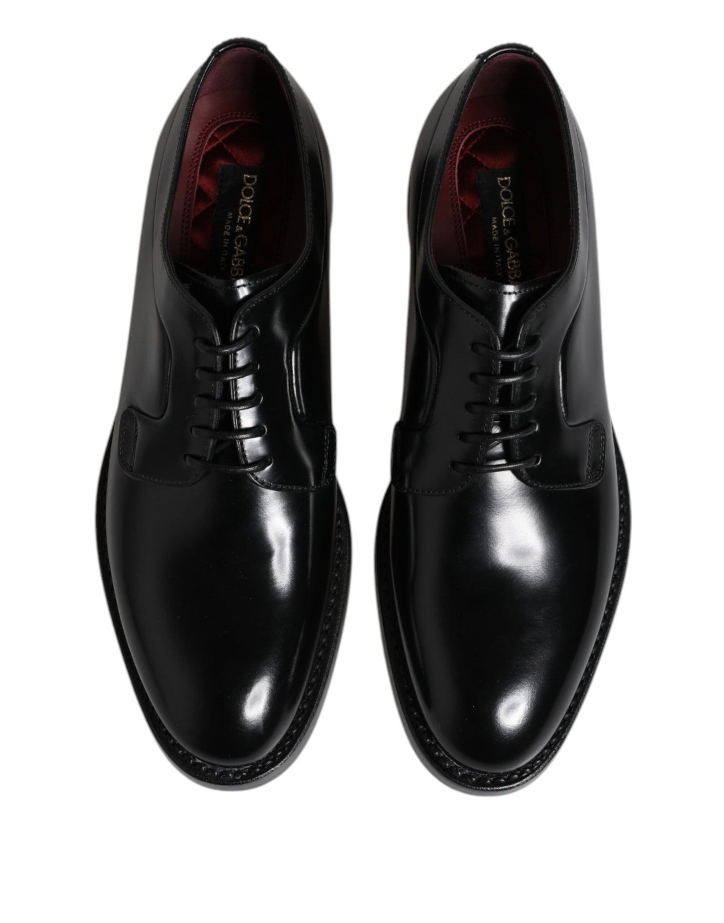 Dolce & Gabbana Black Leather Lace Up Derby Dress Formal Men's Shoes
