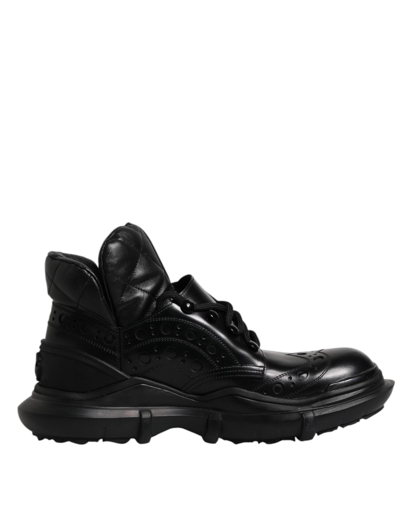 Dolce & Gabbana Black Leather Casual Mens Ankle Boots Men's Shoes