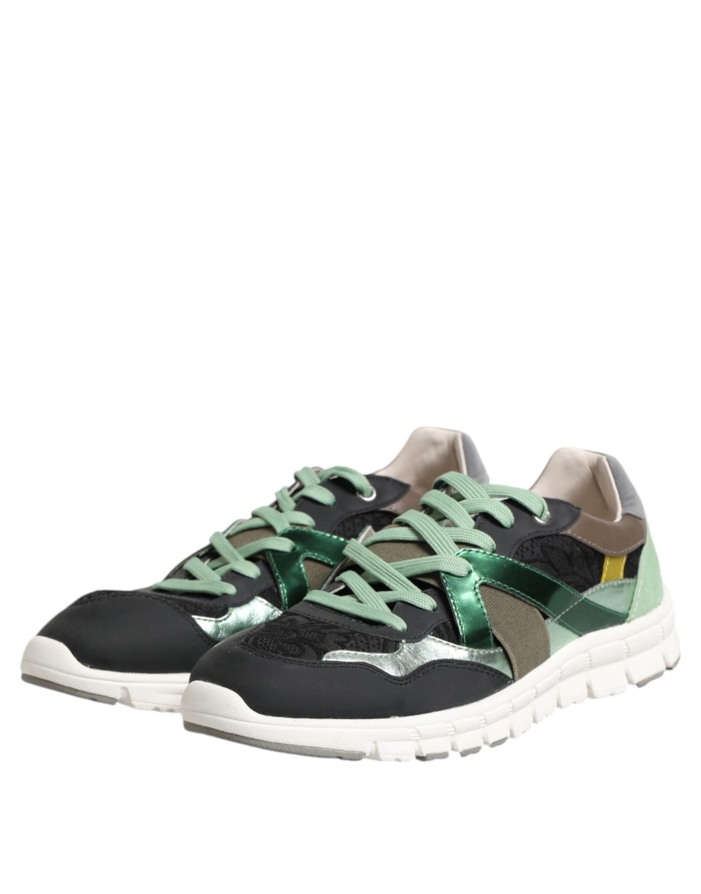 Dolce & Gabbana Multicolor Lace Up Low Top Sneakers Men's Shoes ()