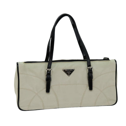 PRADA Hand Bag Nylon White  75632