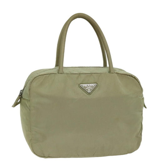 PRADA Hand Bag Nylon Beige  75637