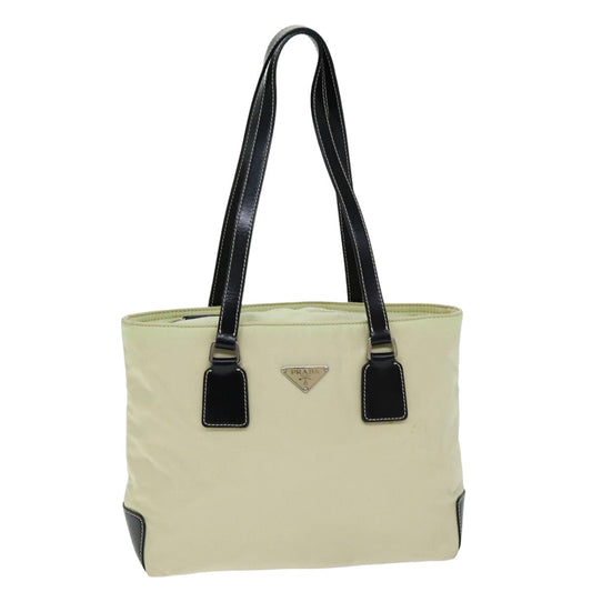 PRADA Hand Bag Nylon Cream  75644