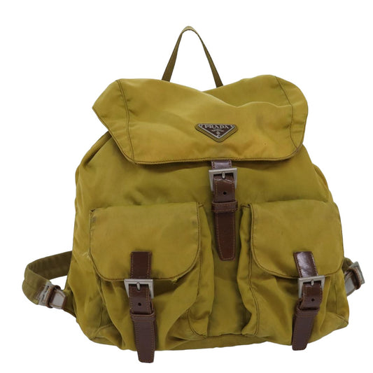 PRADA Backpack Nylon Khaki  75645