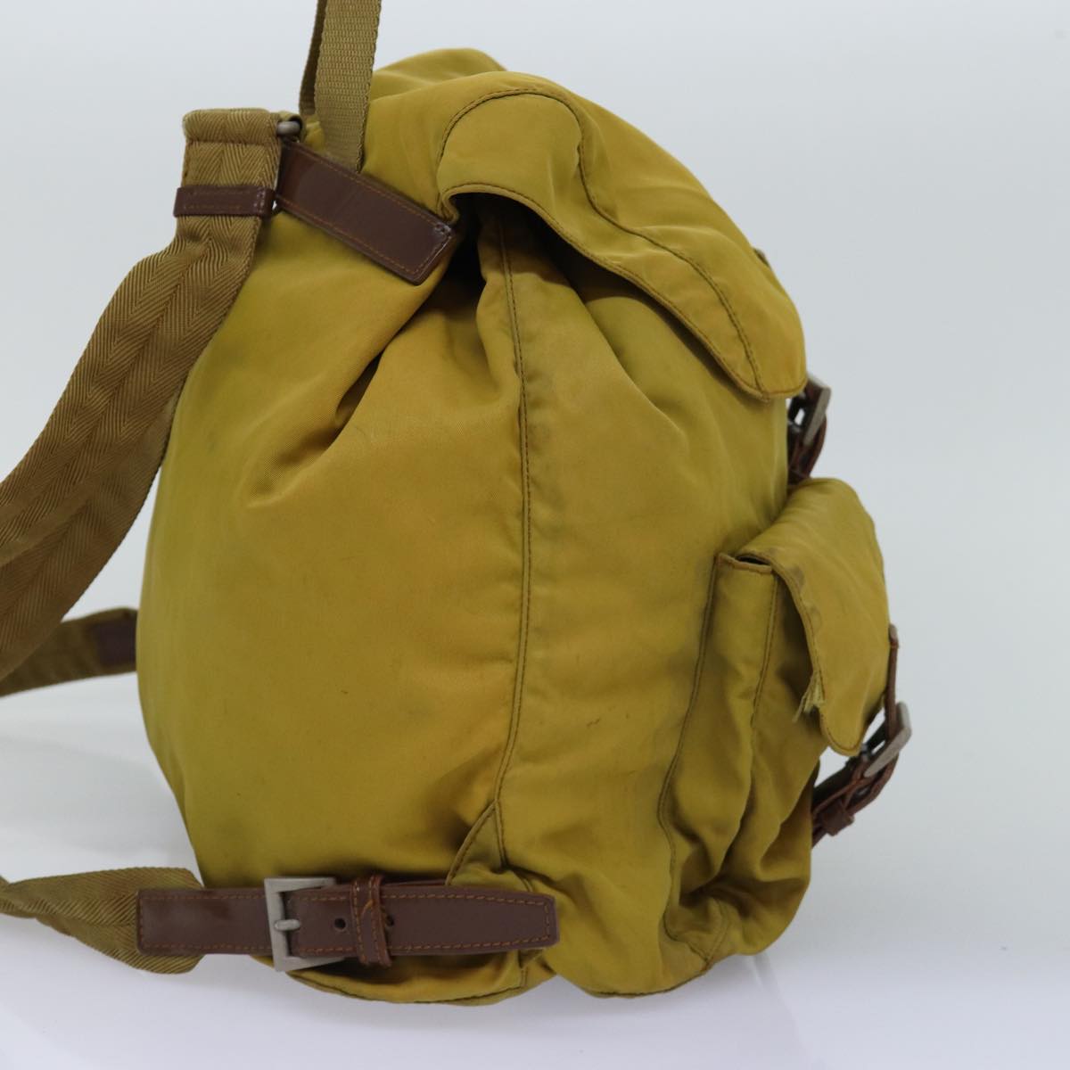 PRADA Backpack Nylon Khaki  75645