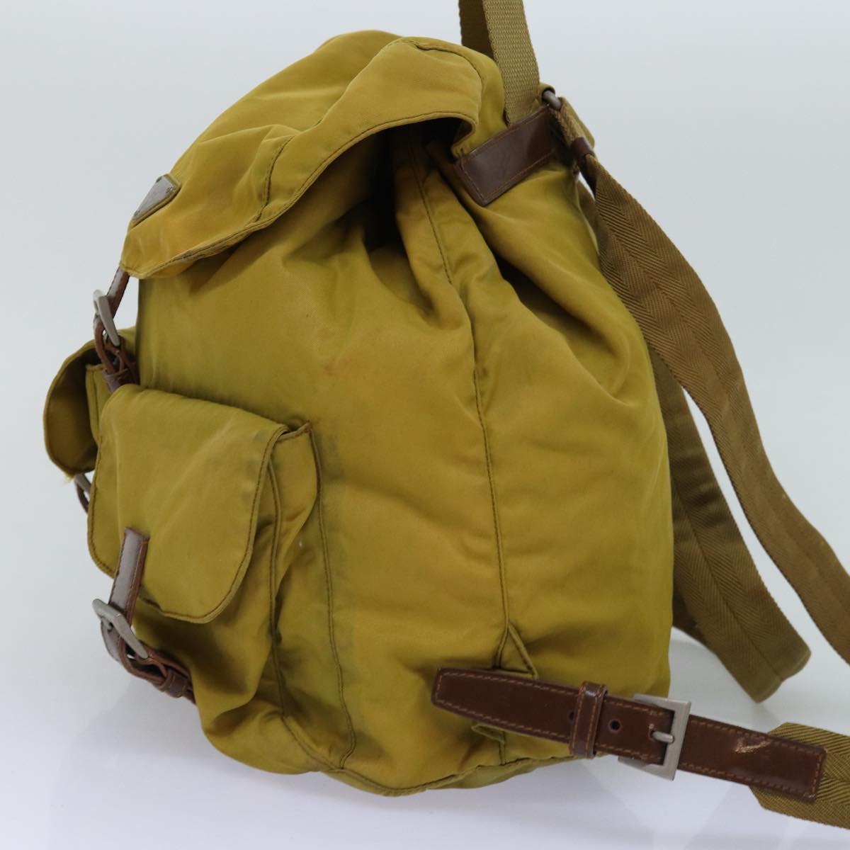 PRADA Backpack Nylon Khaki  75645