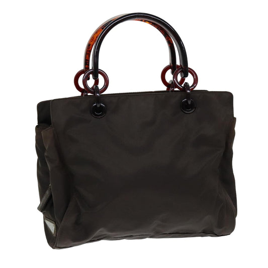 PRADA Hand Bag Nylon Brown  75646