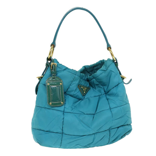 PRADA Tote Bag Nylon Turquoise Blue  75648